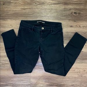 Express black low rise skinny jeans